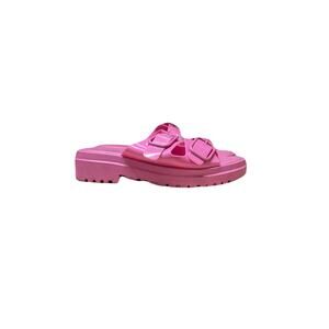 Barbie Pink Double Buckle Platform Jelly Slides Sandals Open Toe Size 9